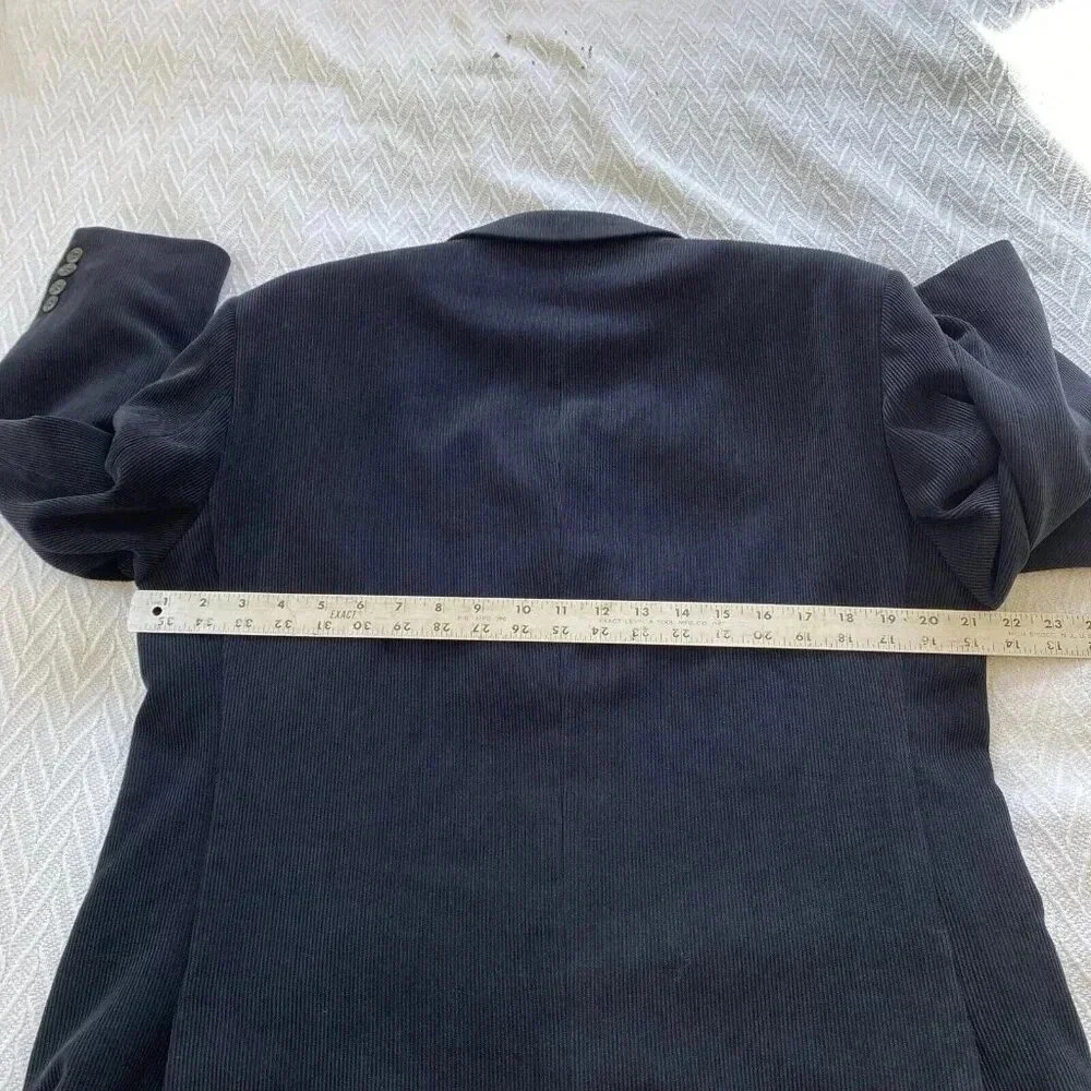 Pronto Uomo Men’s Corduroy Blazer Jacket Black 40 Short Preppy Academia Casual - Picture 9 of 16